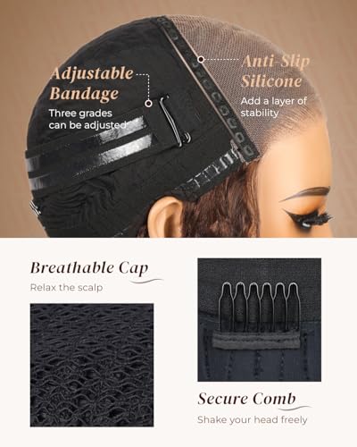 Image of Arabella Chocolate Brown Deep Wave Glueless Wigs Human Hair Pre Plucked Pre Cut 5x6 HD Lace 230% Density Bleached Knotes Colored Lace Frount Hair (26 Inch, Deep Curly Wig)
