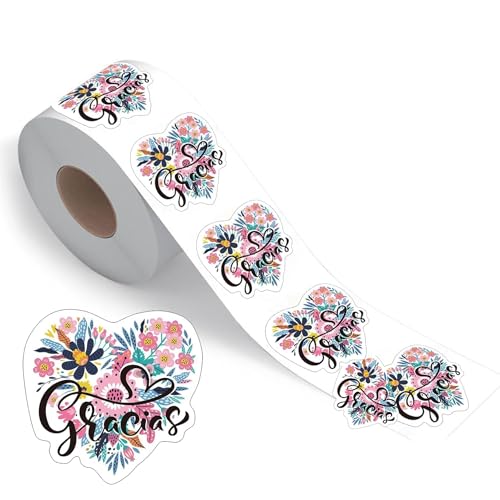 Image of Spanish Gracias Stickers |Premium Waterproof Vinyl Thank You Labels for Packaging, Envelopes, Boutiques, and Gift Wrapping