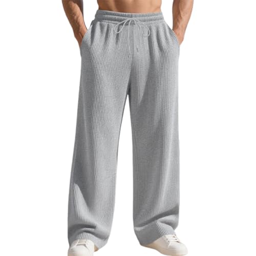Pantalones chinos de pierna ancha para hombre con bolsillos cómodos