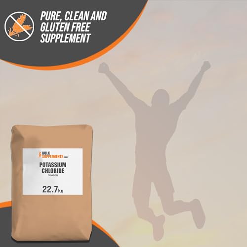 Image of BulkSupplements.com Potassium Chloride Powder - Potassium Chloride Salt Substitute - Gluten Free, 200mg per Serving, 22.7g (50 lbs) (Pack of 1)