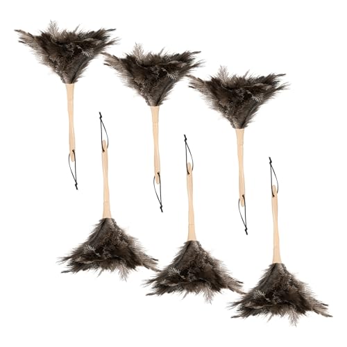 Image of Superio Ostrich Feather Duster Fluffy Dust Remover, with Wooden Handle Reusable for Cleaning Homes, Ceilings, and Furniture (6 Pack)