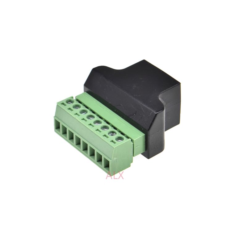 Miniatura 2 de elpart RJ45 Ethernet hembra a 8 PIN Tornillo Terminal Convertidor RJ45 Adaptador de conector de zócalo para CCTV dvr #elPart2314441