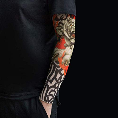 Satisfounder 10 Pcs Arts Temporary Tattoo Arm Sunscreen Sleeves Fake Tattoo Cover Up Sleeves #TOP6