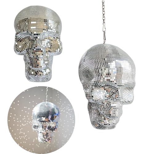 Disco Ball Skull Cabeza Decorativa Colgante 6x6x8 in miniatura 4