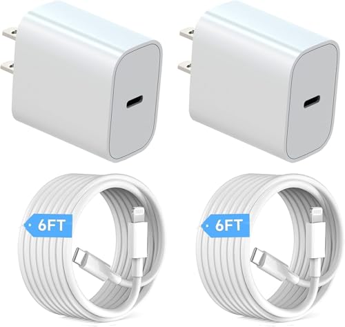 Charger for iPhone 14 Fast Charging, 20W USB C Wall Charger Block with 6FT Long Charging Cord Cable for iPhone 14 Charger/14 Pro Max/13/13 Pro Max/12/12 Pro Max/11/XR/XS/X and More