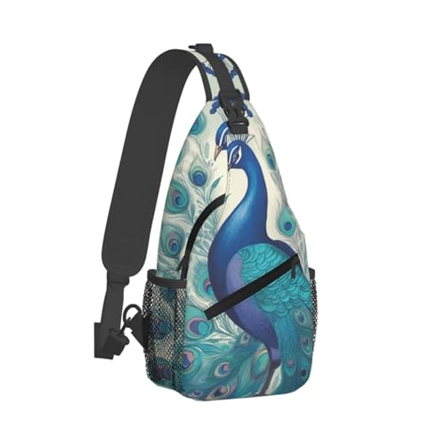 Bolso tipo sling unisex para pecho en poliéster negro miniatura 7
