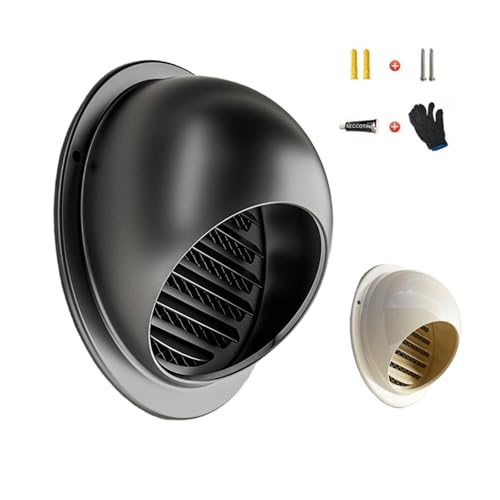 Design Antivento & Facile Installazione: Il design antivento del comignolo griglia aerazione assicura stabilità e prestazioni affidabili anche con vento forte, la griglia è dotata di viti per una fissaggio semplice e sicuro su tubi del tetto o per scarico a parete esterna, sia per uso domestico che commerciale