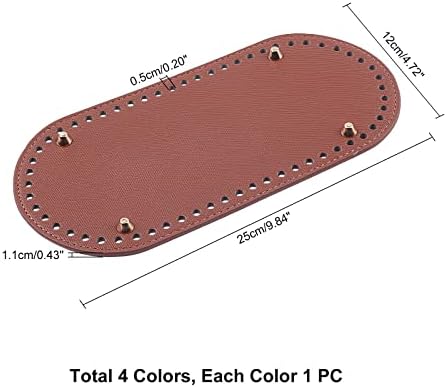PH PandaHall 4pcs Crochet Bag Bottom 25x12x1.1cm Oval Bottom Bag Leather Bottoms For Bags Cushion Base with Holes Bag Shoulder Bags DIY Accessories