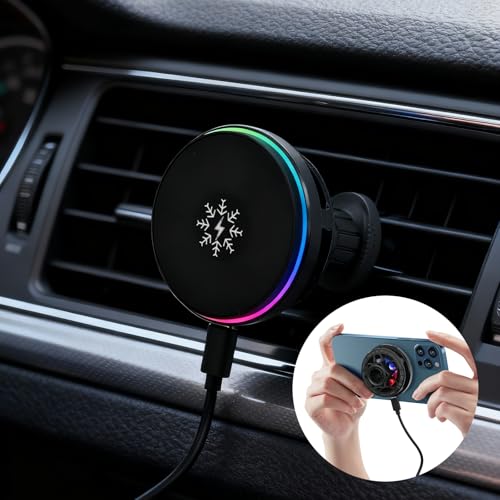 15W MagSafe Car Mount Charger, Magnetic car Phone Mount, iPhone Magnetic Charger, Compatible with iPhone 17 Pro Max/17-12, Samsung Galaxy, 360° Adjustable Magnetic Phone Holder for Car Vent