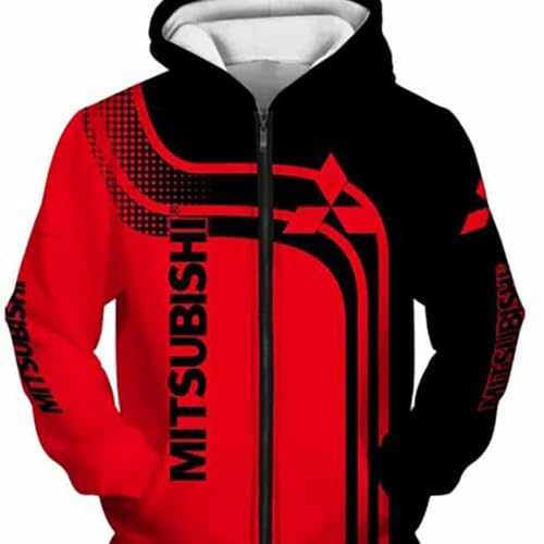 NHTZLEMEN Maglione Autunno Cardigan da Uomo, per Mitsubishi Pajero Sport 2015-2019 con Tasca Confortevole Giacca Casual Cappotto con Zip a Maniche Lunghe Top,M