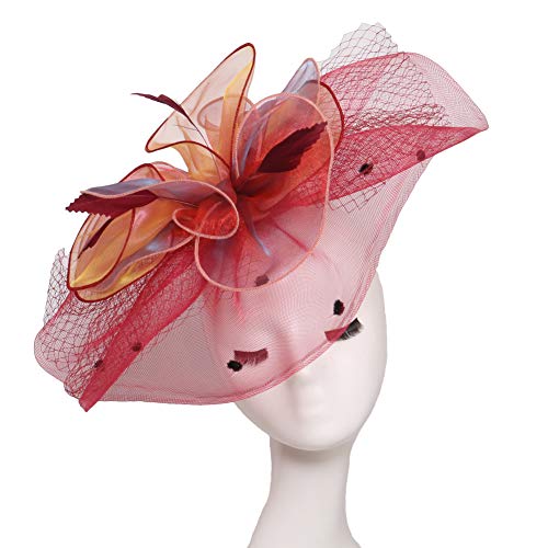 Sombrero de organza para mujer con ala ancha para boda miniatura 6