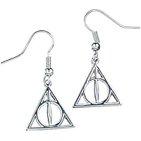 Harry Potter pendientes Reliquias de la muerte plateado longitud