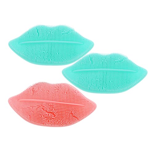 3 Piezas pincel de silicona para labios cepillo exfoliante limpiador facial quitar puntos negros quita espinillas depurador facial exfoliante cepillo facial de mano gel de sílice PATKAW