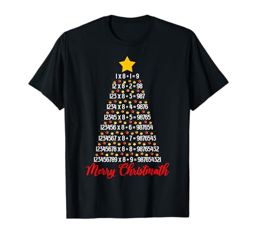 Merry Christmas Tree Math Teacher Xmas Tea Merry Christmath T-Shirt