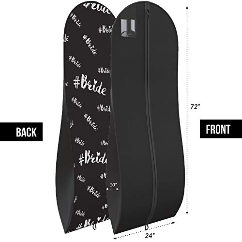 Your Bags Travel Garment Bag 72 X 24” For Dress - 10” Tapered Gusset Black (Black) #TOP1