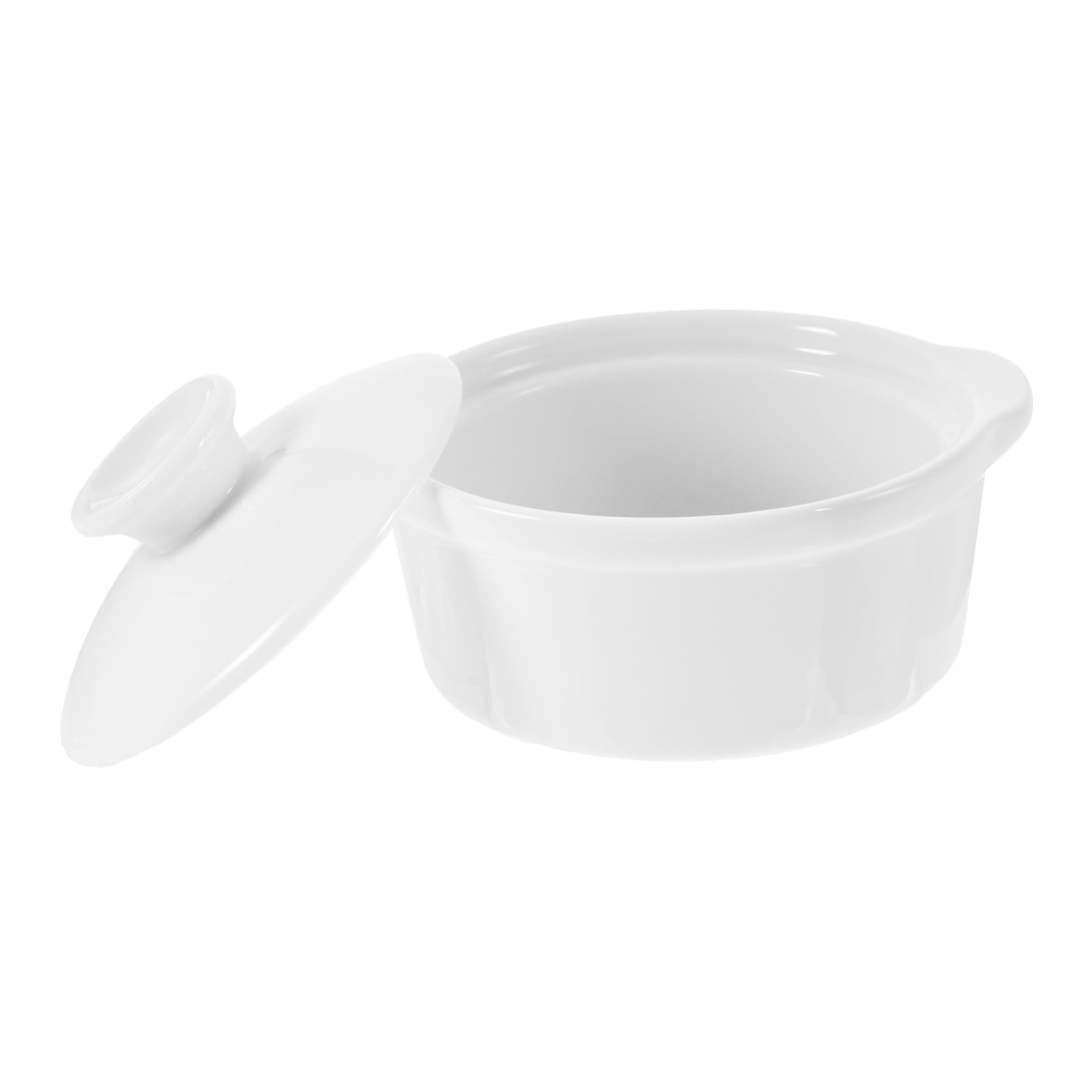 Ciotola per Zuppa in Ceramica con Coperchio e Manici Doppio, Contenitore per Alimenti Resistente con Bordi Lisci, per Ristoranti, Feste e Uso Domestico