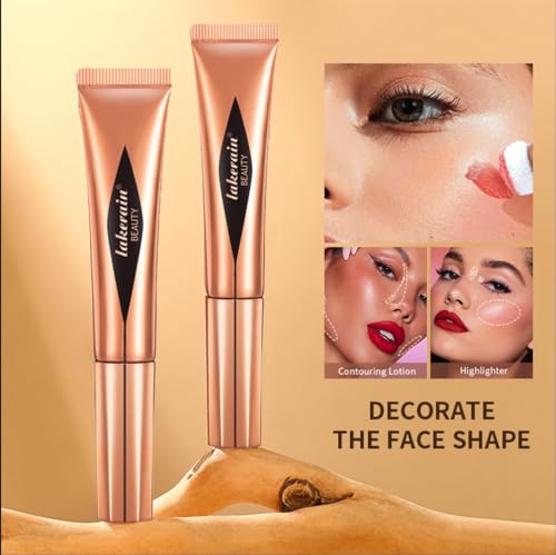 Blusher,Liquid blush stick, Liquid highlighter cosmetics, Liquid contour stick, Blush stick contour with pad applicator, Easy to mix & durable waterproof, Bliss pink blush liquid - Image 6