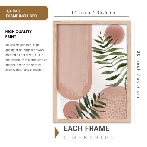 Image of kotart Painting Boho Wall Art Home Decoration Paintings With Frame For Living Room Bed Room Hotel Wall Decor Digital Reprint Set of 3 (14x20 Inch)