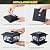 Solar Lights For Fence Post Cap Outdoor Deck Lights Solar Powered Waterproof 8 LEDs for 4x4/6x6 Wooden/Vinyl Posts Two Light Modes Warm/Cool White Decor for Garden Deck Patio. (Black, set of 2)