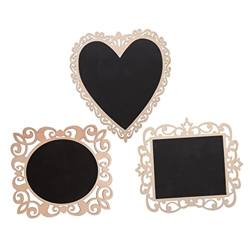 KICHOUSE 3Pcs Creative Shape Wooden Chalkboard Pendants Hanging Message Board for Parties Festivals Unique Board Adornments with Rope for Home Decor
