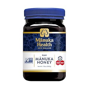Manuka Health – Manuka Honing MGO 400 + 500 g – 100% puur uit Nieuw-Zeeland met gecertificeerd methylglyoxal-gehalte