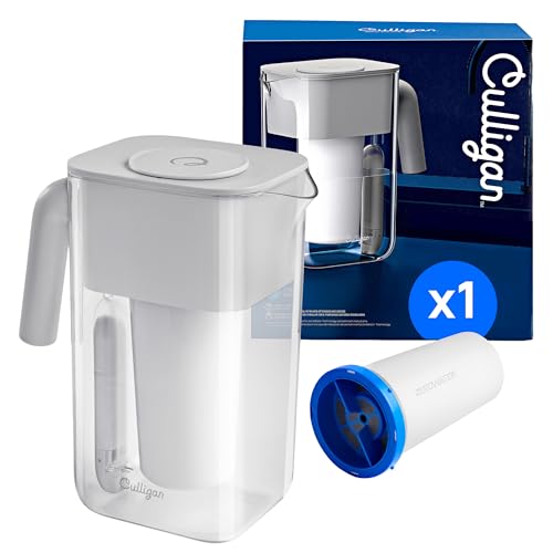Culligan with ZeroWater Technology 2.4-L Water Filter Jug – Includes 5-Stage Advanced Water Filter, IAPMO Certified to Reduce Lead, Total PFAS (Forever Chemicals), Mercury, Fluoride, and Chlorine