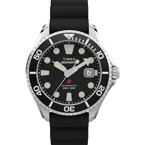 Image of TIMEX Deep Water Meridian Black Round Dial Mechanical Automatic Men's Watch - TW2Y40000UJ