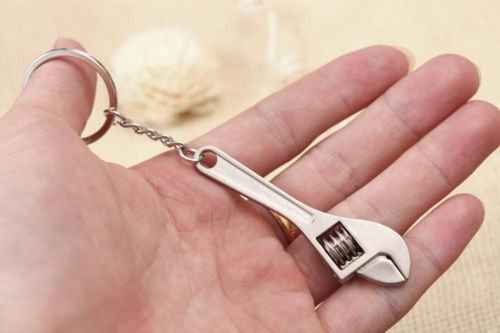 1 X New Metal Adjustable Creative Tool Wrench Spanner Key Chain Ring Keyring Gift #TOP2