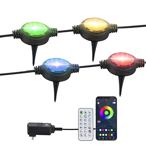 Ipstank Led Landscape Spotlight Lighting With Remote, 4-In-1 5W Rgb 30Ft Color Changing Low Voltage Output, Ip65 Waterproof Outdoor Led Light For Party/Tree/Christmas/Pathway (2 Pack) #TOP28