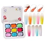Farbgel, 9 Farben, kein Abwischen, UV-/LED-Farbverlauf, zum Selbermachen, für den täglichen Gebrauch, Hochzeit, Maniküre, Salon, Zuhause, Zuhause