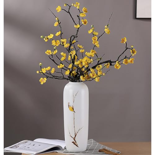 Vase en céramique blanche retro avec oiseau en porcelaine pour decoration de table - 4