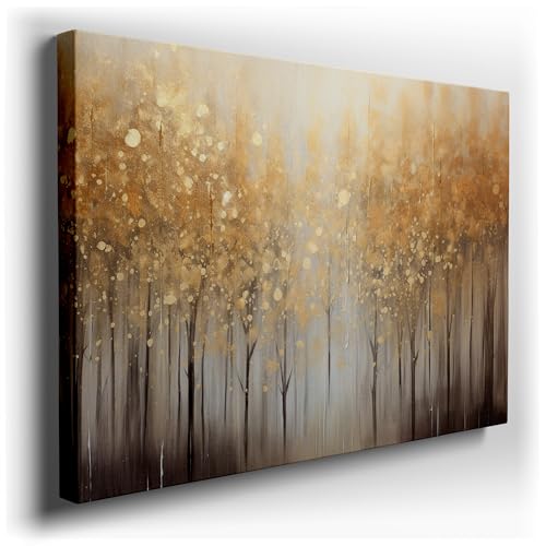Canvas Wall Art: Autumn's Ethereal Tapestry - Golden Leaves and
