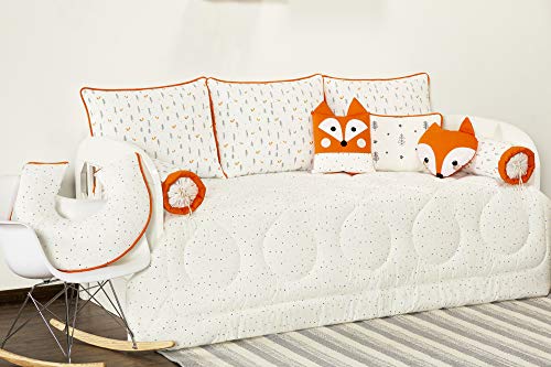 Kit Cama Baba Fox - 9 Pçs, Batistela Baby, LARANJA