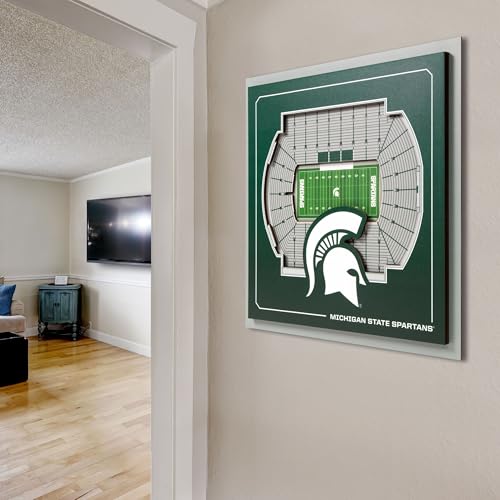 Image of YouTheFan Officially-licensed NCAA Stadium Series 3D Wall Art - multi-layer team stadium replica, detailed sports fan gift, indoor decor