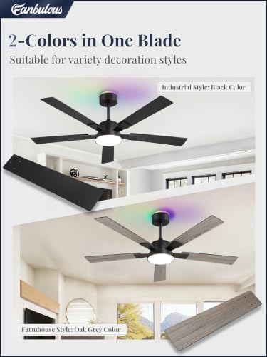 Fanbulous 52 Inch Smart Ceiling Fan with Light and Remote, Alexa Compatible - 3