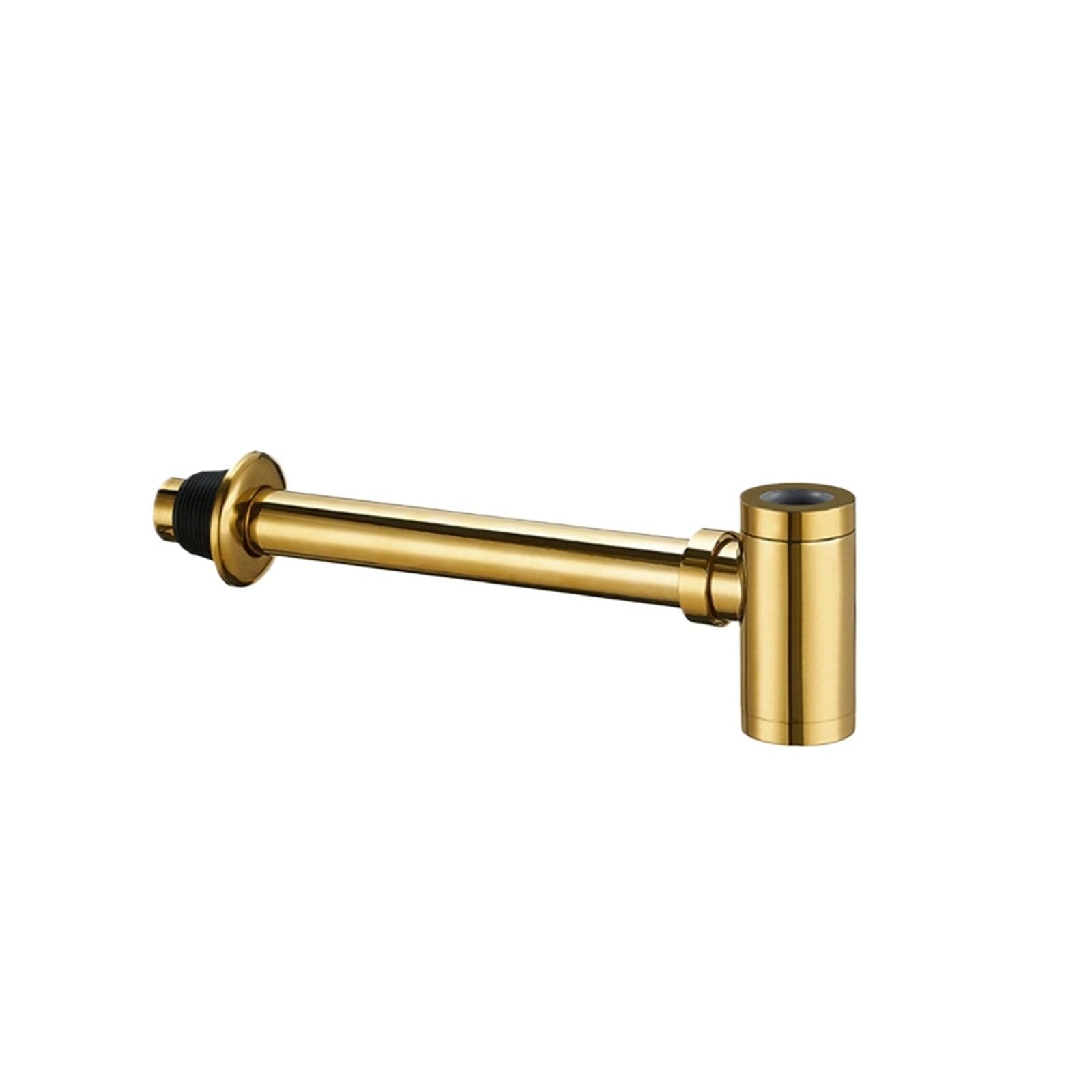 1 Uds lavabo de latón desagüe residuos conexión pared plomería trampas P tubería lavado baño Push Pop Up fregadero trampa negro/oro pulido/gris/cromo Para Bricolaje(Gold Pipe Only)