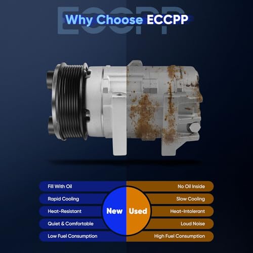 Image of ECCPP Air Conditioning Compressor 2011-2016 for Ford for F-250 for F-350 for F-450 for F-550 Super Duty 6.7L A /C Compressor with Clutch