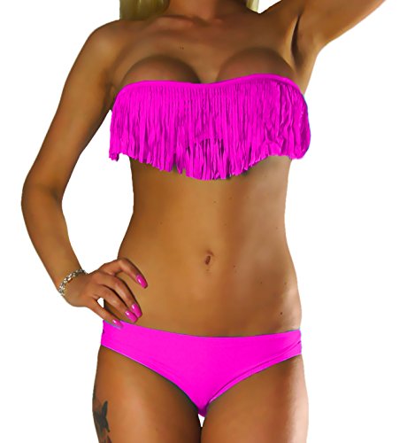 ALZORA Bikini Damen Tassel Fransen Fringe...