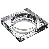 Cenicero de cristal, moderno soporte cuadrado para cigarrillos, ideal para decoración de interiores y oficinas