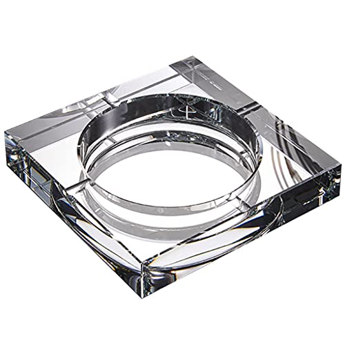 Cendrier moderne carré en verre cristal décoratif pour table de bureau, idéal pour cigarettes
