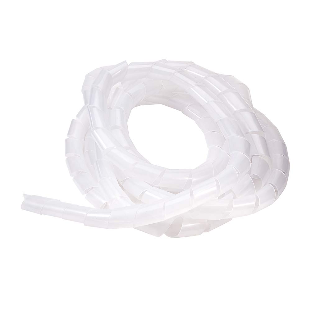 Othmro White Spiral Wire Wrap Cable Wrap Cord 18Mm/0.71" Diameter 3.5-4M Length Pe Polyethylene Tubing For Computer Cable 1Pcs
