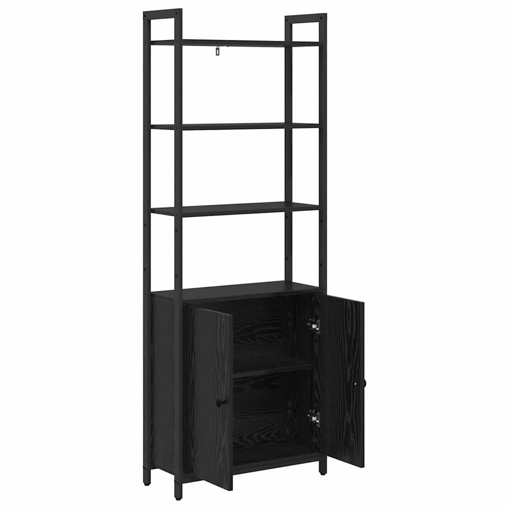 Generico Armadio per Libri Rovere Nero 60 x 24 x 161 cm,Nero,20.82kg,883856