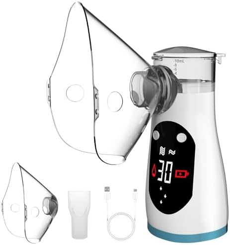 Smart Rechargeable Portable Nebulizer with LCD Screen – Compact, Powerful & Ideal for On-The-Go, Home & Travel Use, Innovative Nebulizer for Enhanced Breathing