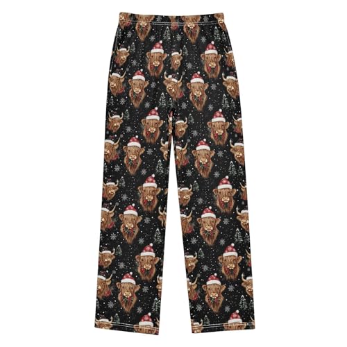 Christmas Pajama Pants Christmas Highland Cow Long Sleep Pants Lounge Bottoms