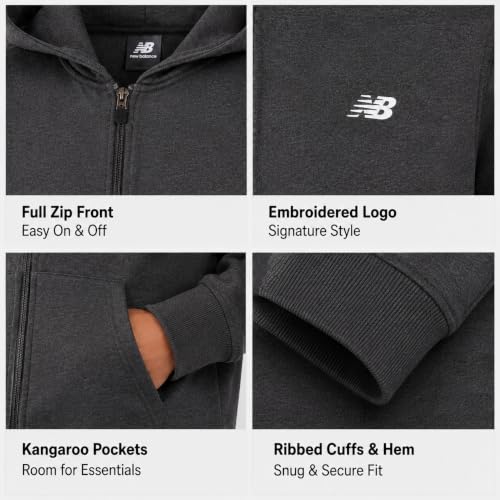 Image of New Balance Boys Zip Up Warm Fleece Hoodie Sweatshirt, Activewear 8-20