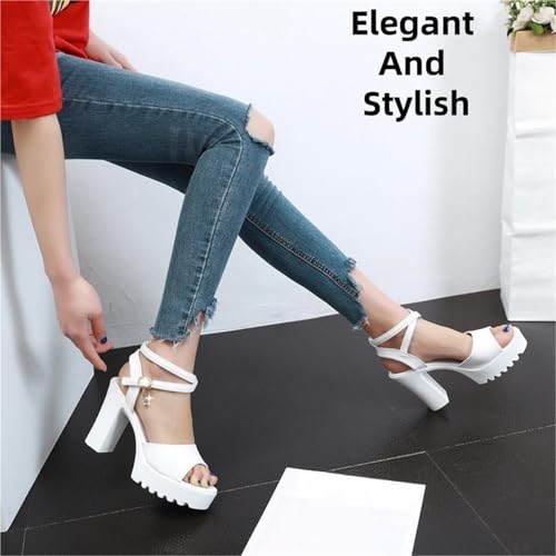 Women's High Heel Sandals Platform Sandals With Ankle Strap Open Toe Chunky Heels For Dress Wedding Party2