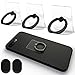 Attom Tech Transparent Phone Ring Holder Grip 360 Degree Free Rotation, Clear Cell Phone Finger Ring Kick-Stand for - for iPhone X 8 7 Plus 6S 6 5s 5 SE, Galaxy S9 S8 S7 S6 Edge, Note 8 5 4 2 (Black)