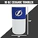 Rico Industries NHL Tampa Bay Lightning 16 oz Ceramic Tumbler with Silicone Grip, Deep Laser Engraved, Royal Blue and White Colored Design with Slide Lid, Travel Coffee Mug, Matte Glaze