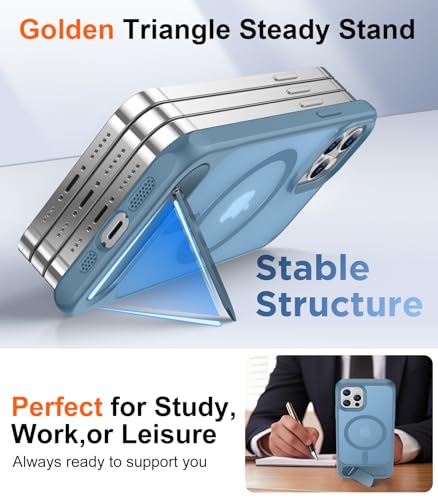 Image of Magnetic Compatible with iPhone 12 Pro Max Case, [Built-in Invisible Kickstand][Compatible with MagSafe][Military Grade Shockproof] Slim Translucent Matte Phone Case for iPhone 12 Pro Max 6.7 inch