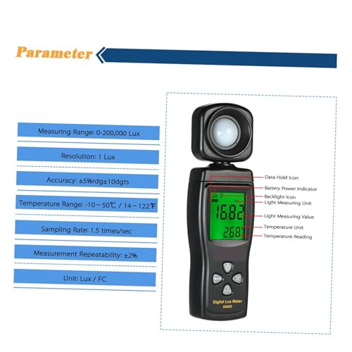 Illuminomètre portatif luxmètre numérique LCD 0-200000 Lux et photomètre de précision - 3